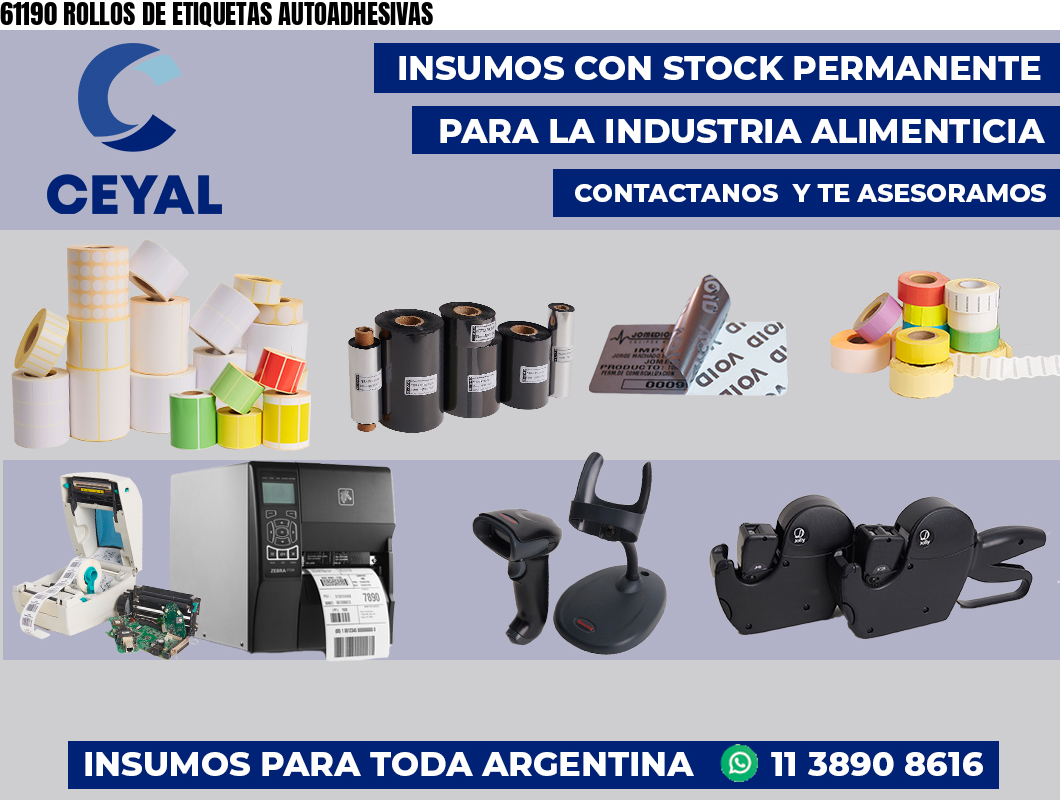 61190 ROLLOS DE ETIQUETAS AUTOADHESIVAS