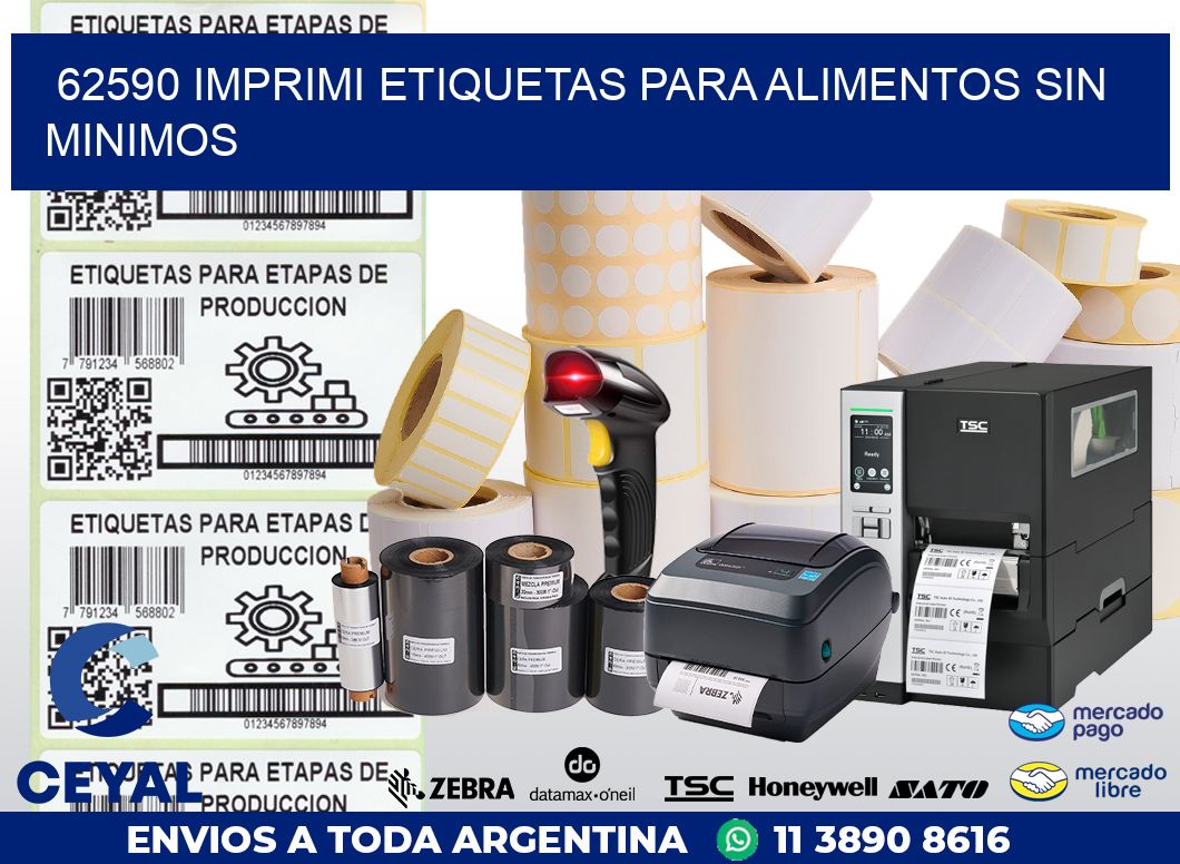 62590 IMPRIMI ETIQUETAS PARA ALIMENTOS SIN MINIMOS