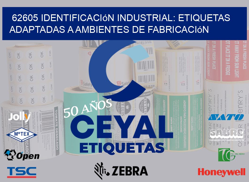 62605 Identificación Industrial: Etiquetas Adaptadas a Ambientes de Fabricación
