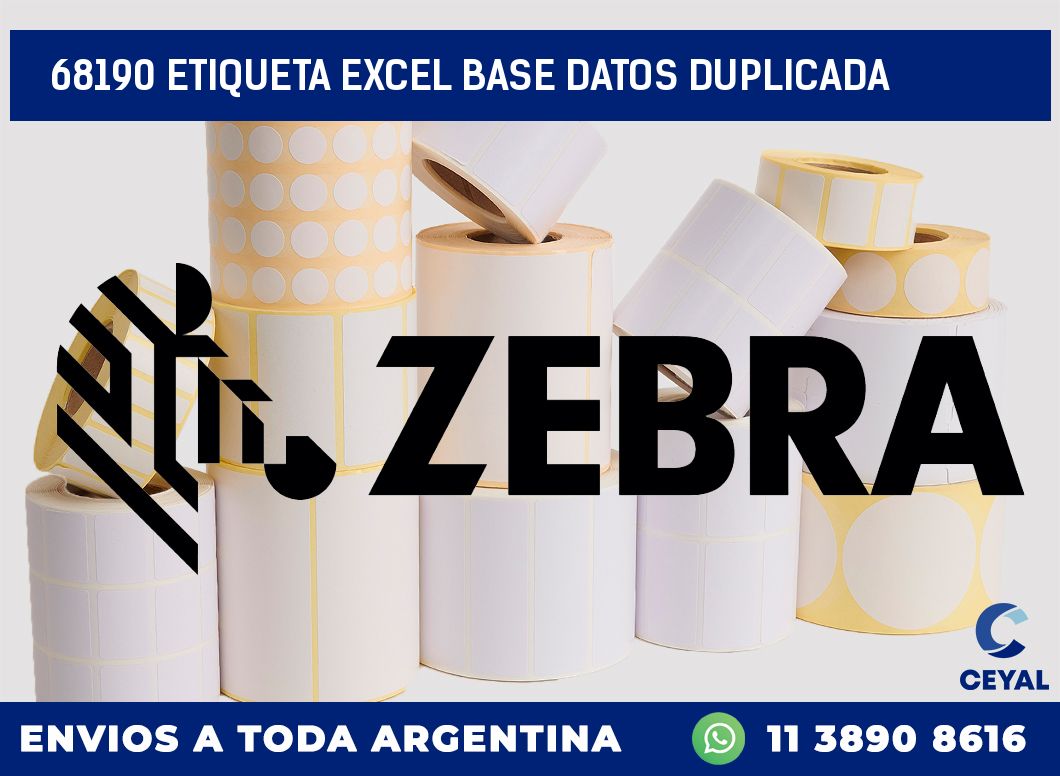 68190 etiqueta excel base datos duplicada