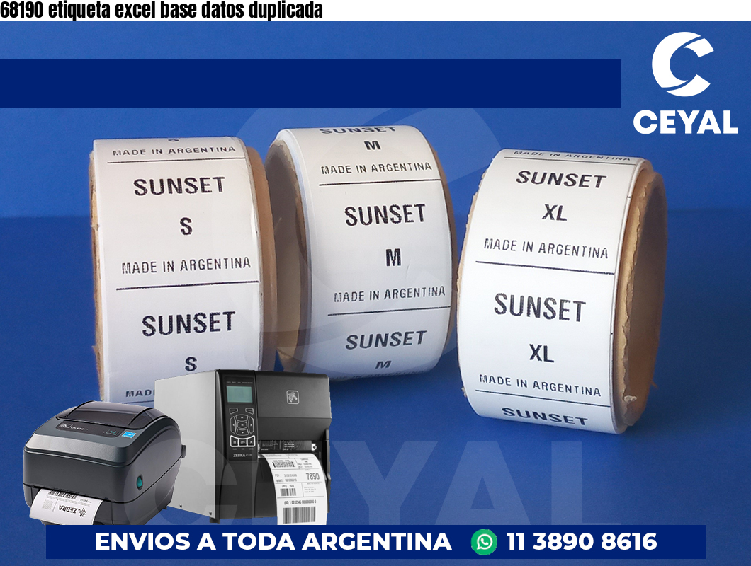 68190 etiqueta excel base datos duplicada