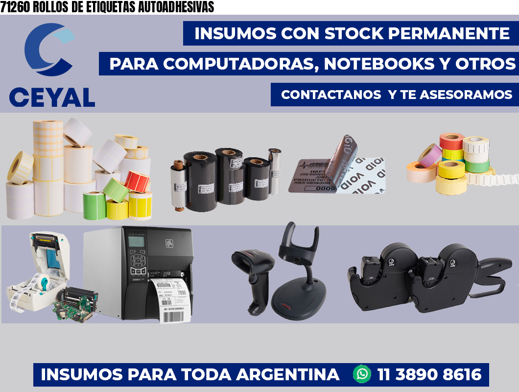 71260 ROLLOS DE ETIQUETAS AUTOADHESIVAS