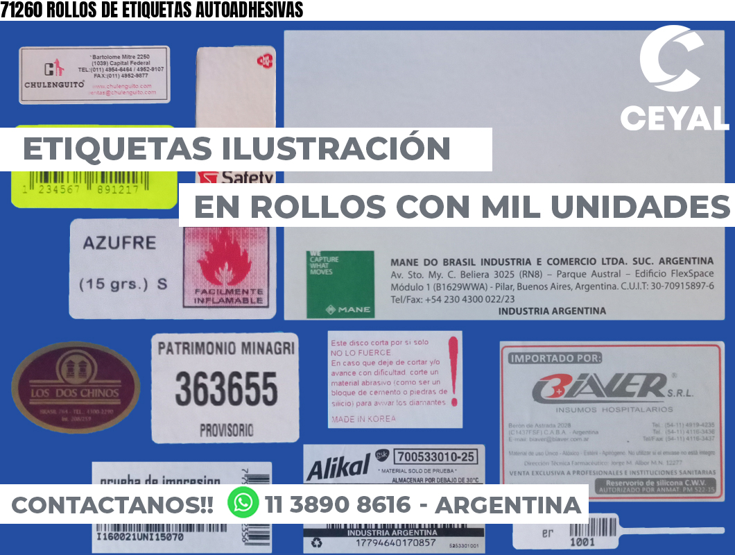 71260 ROLLOS DE ETIQUETAS AUTOADHESIVAS