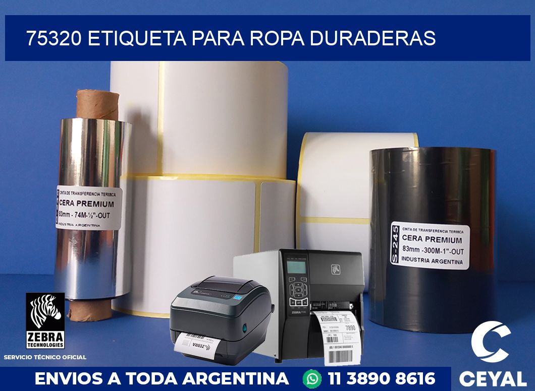 75320 ETIQUETA PARA ROPA DURADERAS