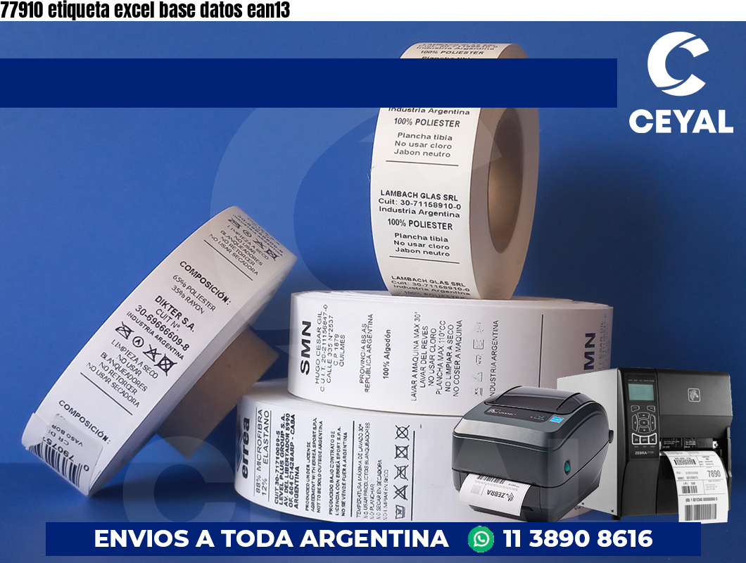 77910 etiqueta excel base datos ean13
