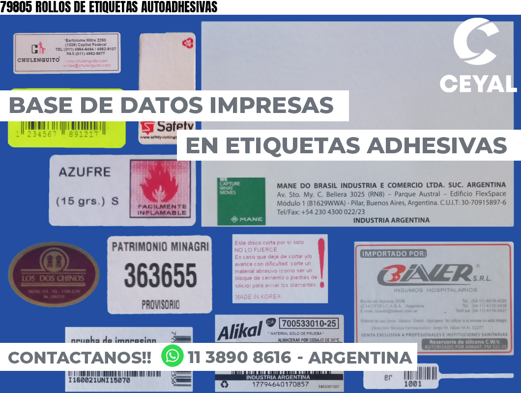 79805 ROLLOS DE ETIQUETAS AUTOADHESIVAS