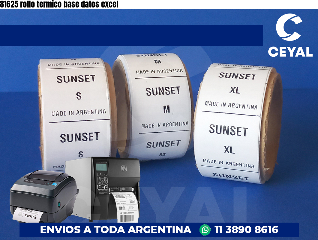 81625 rollo termico base datos excel