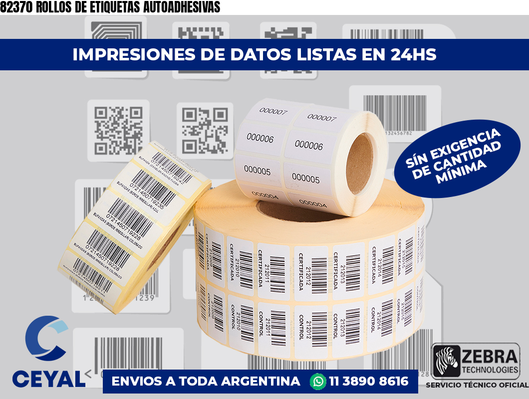 82370 ROLLOS DE ETIQUETAS AUTOADHESIVAS