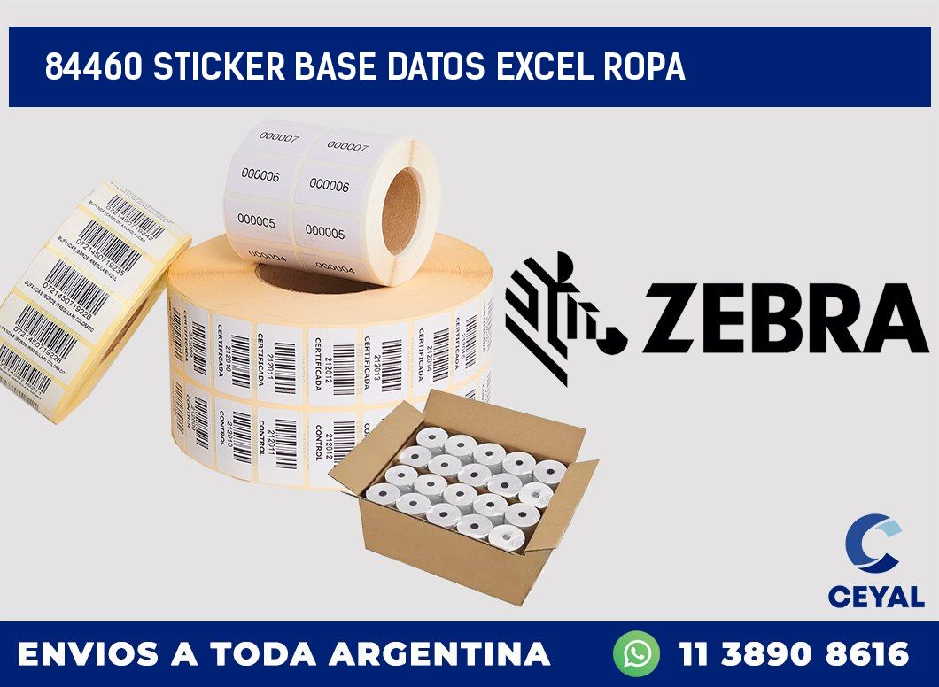 84460 sticker base datos excel ropa