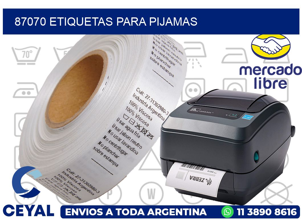 87070 ETIQUETAS PARA PIJAMAS