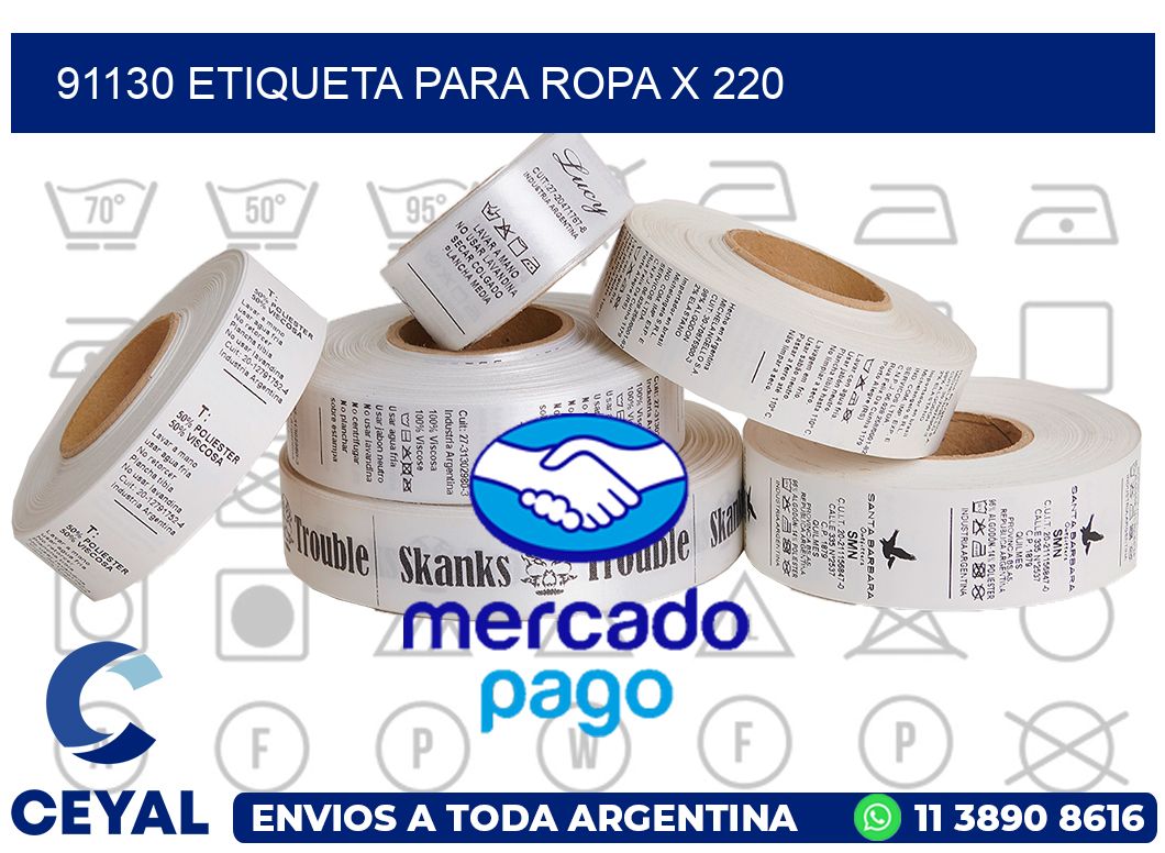 91130 ETIQUETA PARA ROPA X 220