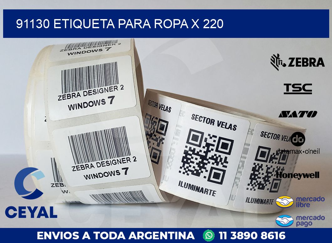 91130 ETIQUETA PARA ROPA X 220
