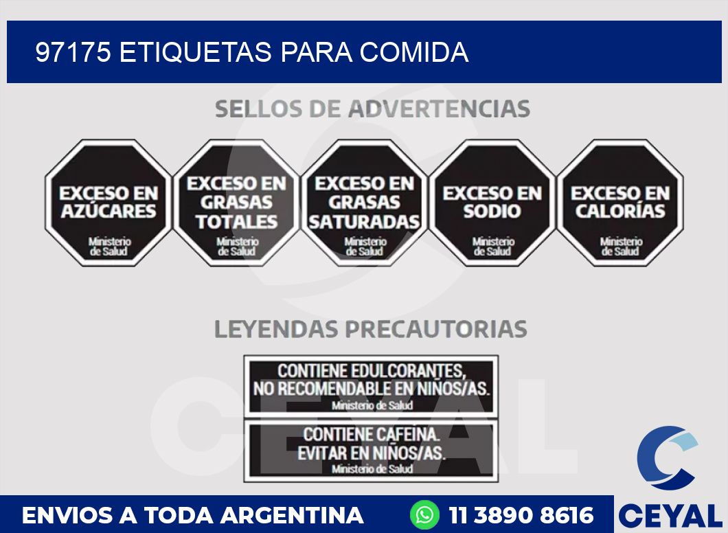 97175 ETIQUETAS PARA COMIDA