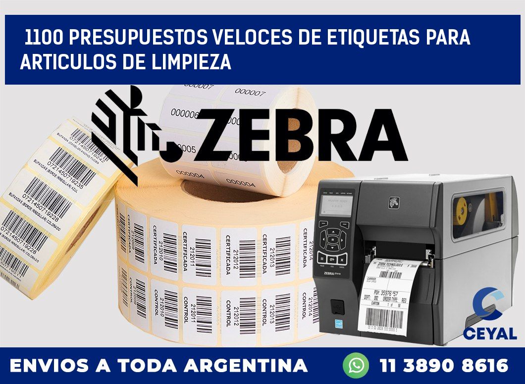 1100 PRESUPUESTOS VELOCES DE ETIQUETAS PARA ARTICULOS DE LIMPIEZA