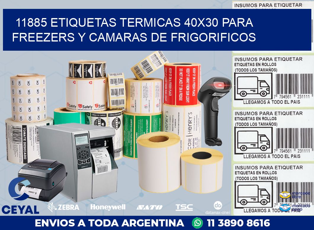 11885 ETIQUETAS TERMICAS 40X30 PARA FREEZERS Y CAMARAS DE FRIGORIFICOS