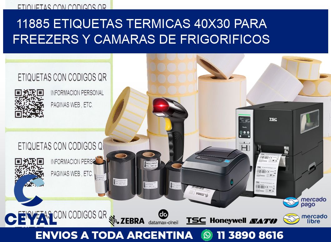 11885 ETIQUETAS TERMICAS 40X30 PARA FREEZERS Y CAMARAS DE FRIGORIFICOS