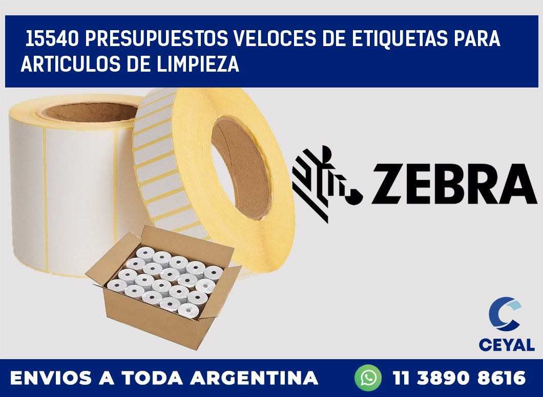 15540 PRESUPUESTOS VELOCES DE ETIQUETAS PARA ARTICULOS DE LIMPIEZA
