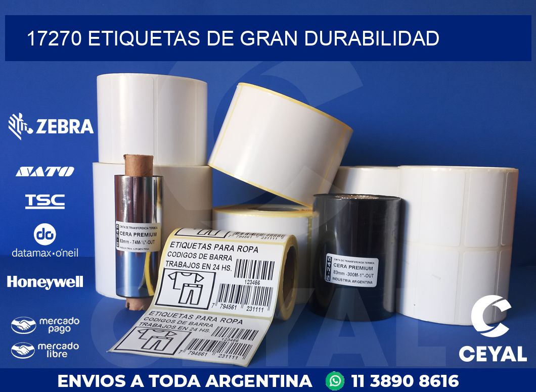 17270 ETIQUETAS DE GRAN DURABILIDAD