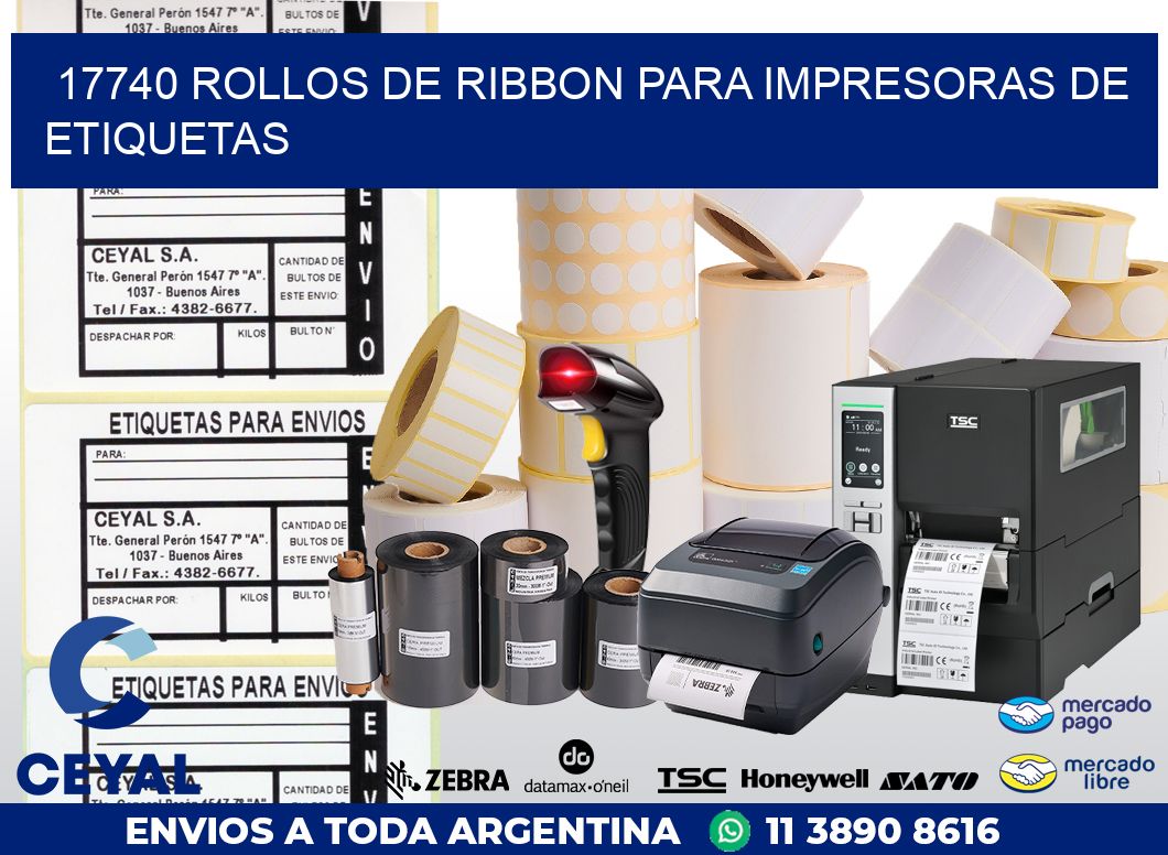 17740 ROLLOS DE RIBBON PARA IMPRESORAS DE ETIQUETAS