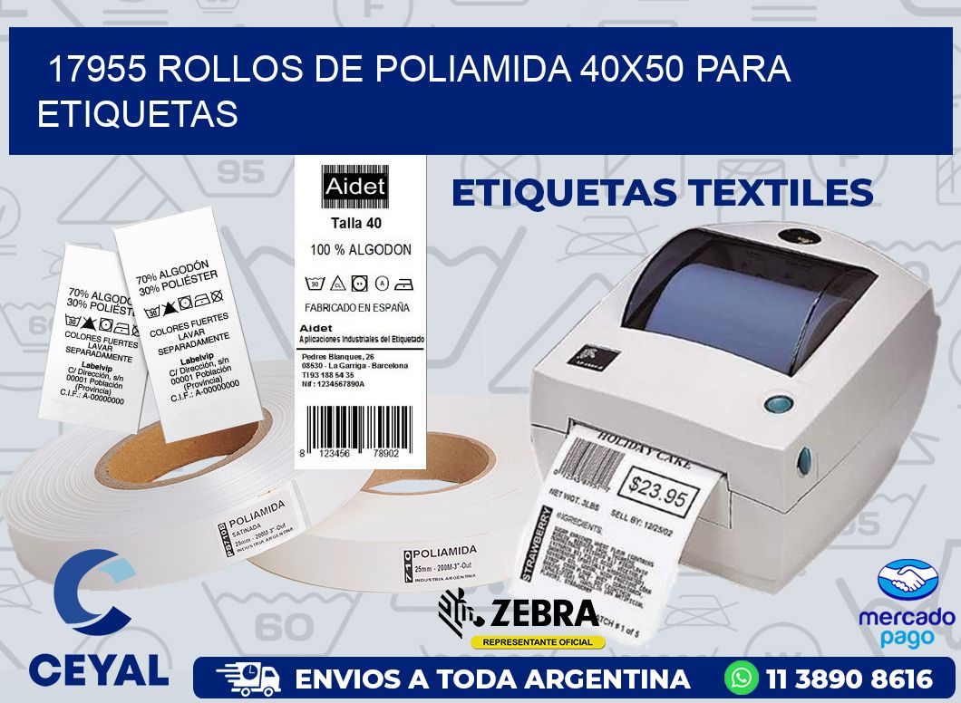 17955 ROLLOS DE POLIAMIDA 40X50 PARA ETIQUETAS