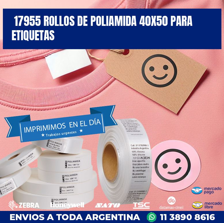 17955 ROLLOS DE POLIAMIDA 40X50 PARA ETIQUETAS