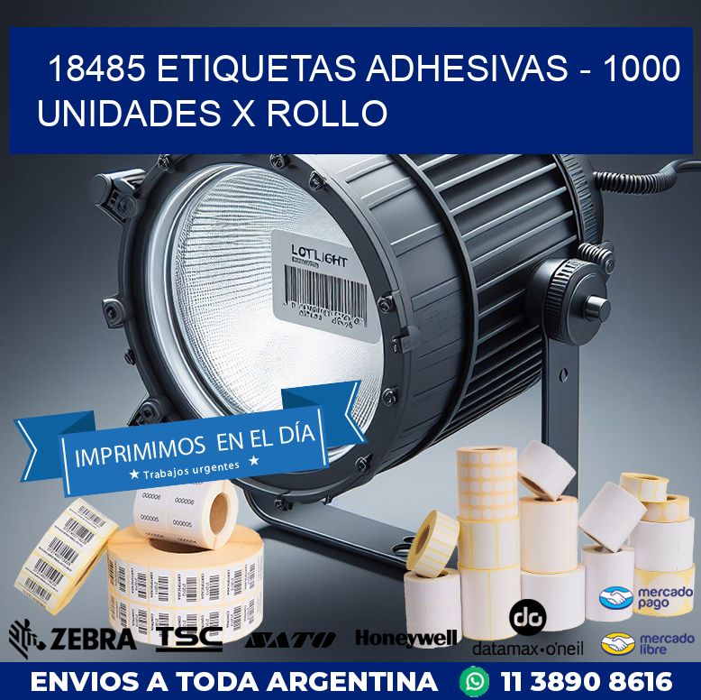18485 ETIQUETAS ADHESIVAS – 1000 UNIDADES X ROLLO
