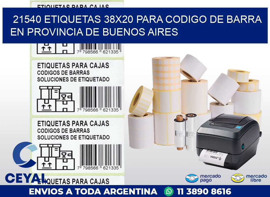 21540 ETIQUETAS 38X20 PARA CODIGO DE BARRA EN PROVINCIA DE BUENOS AIRES
