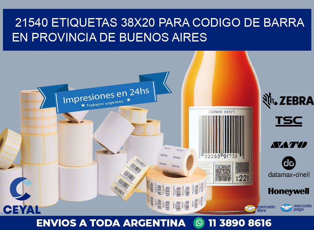 21540 ETIQUETAS 38X20 PARA CODIGO DE BARRA EN PROVINCIA DE BUENOS AIRES