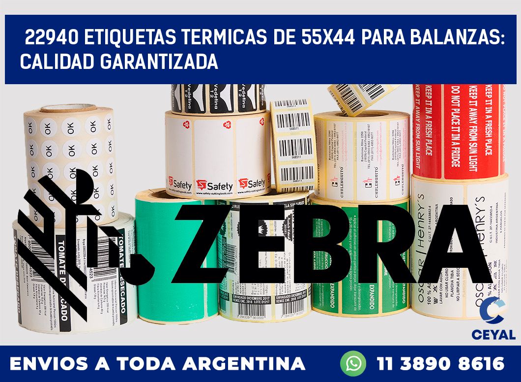 22940 ETIQUETAS TERMICAS DE 55X44 PARA BALANZAS: CALIDAD GARANTIZADA