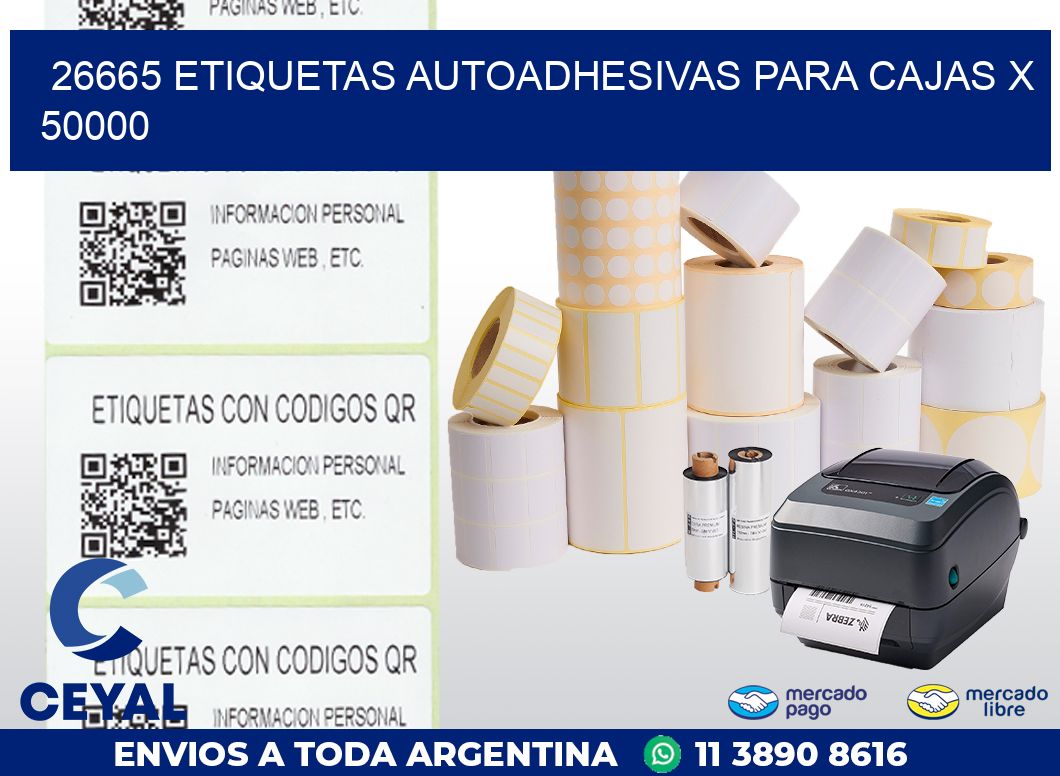 26665 ETIQUETAS AUTOADHESIVAS PARA CAJAS X 50000