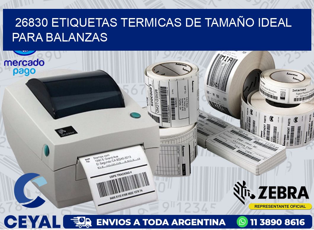 26830 ETIQUETAS TERMICAS DE TAMAÑO IDEAL PARA BALANZAS