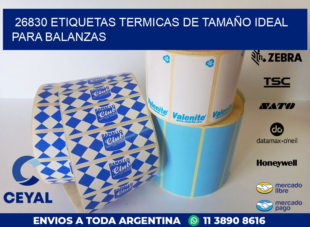 26830 ETIQUETAS TERMICAS DE TAMAÑO IDEAL PARA BALANZAS
