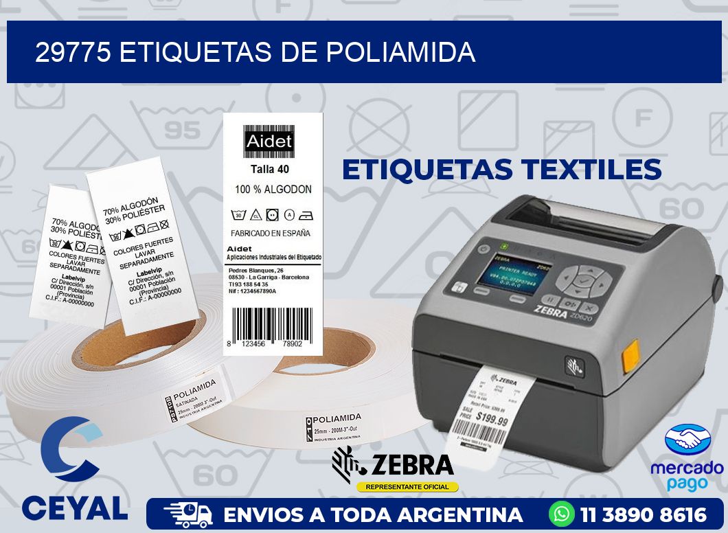 29775 ETIQUETAS DE POLIAMIDA