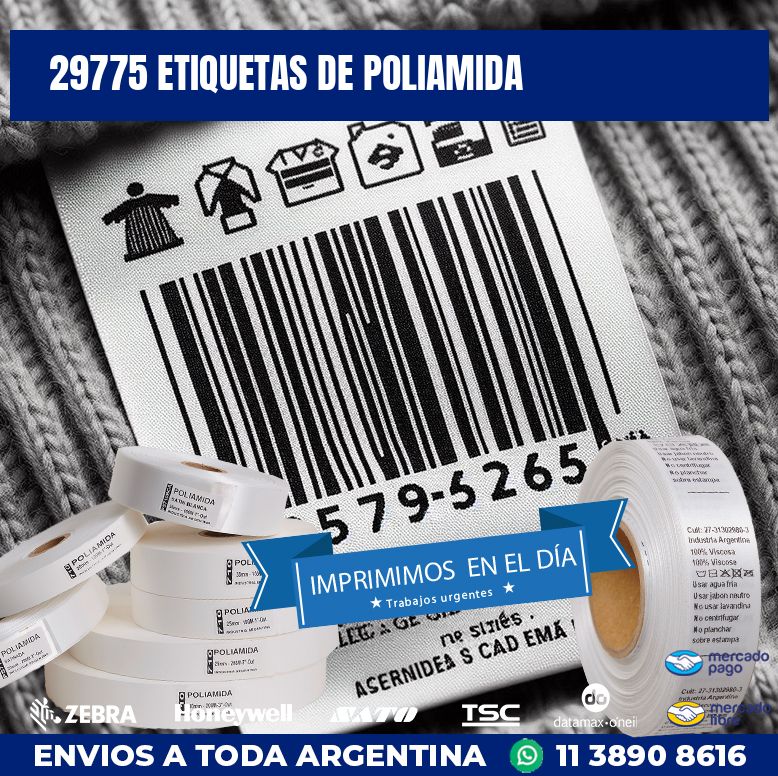29775 ETIQUETAS DE POLIAMIDA