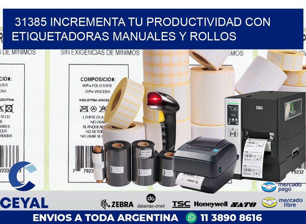 31385 INCREMENTA TU PRODUCTIVIDAD CON ETIQUETADORAS MANUALES Y ROLLOS