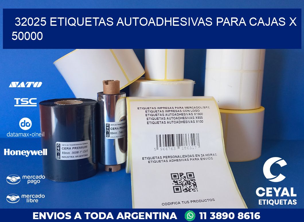 32025 ETIQUETAS AUTOADHESIVAS PARA CAJAS X 50000