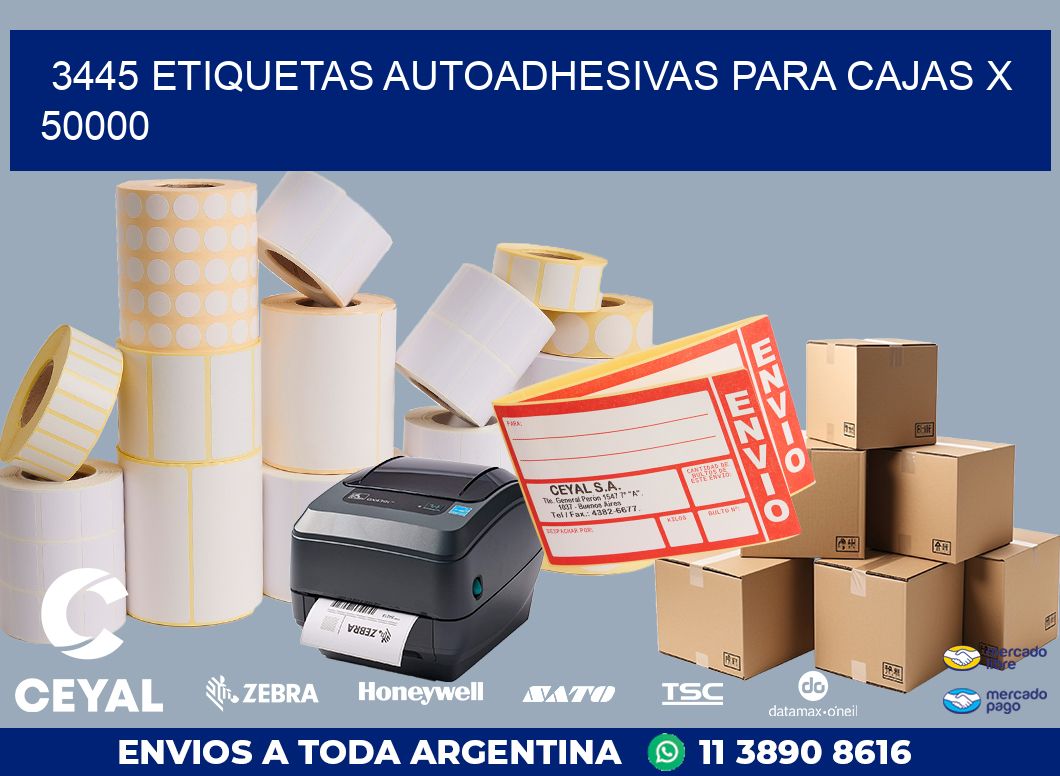 3445 ETIQUETAS AUTOADHESIVAS PARA CAJAS X 50000