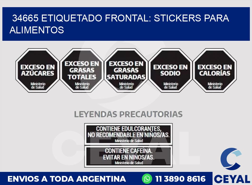 34665 ETIQUETADO FRONTAL: STICKERS PARA ALIMENTOS