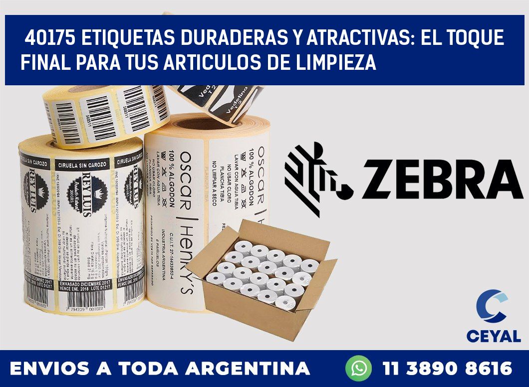 40175 ETIQUETAS DURADERAS Y ATRACTIVAS: EL TOQUE FINAL PARA TUS ARTICULOS DE LIMPIEZA