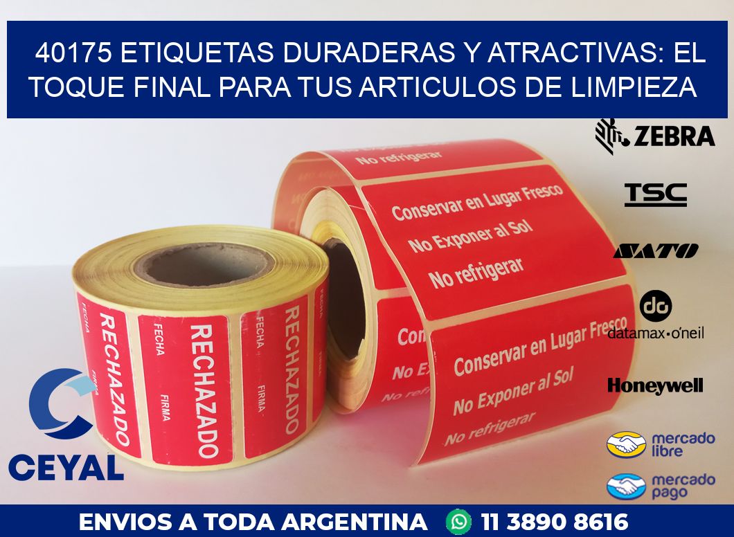 40175 ETIQUETAS DURADERAS Y ATRACTIVAS: EL TOQUE FINAL PARA TUS ARTICULOS DE LIMPIEZA