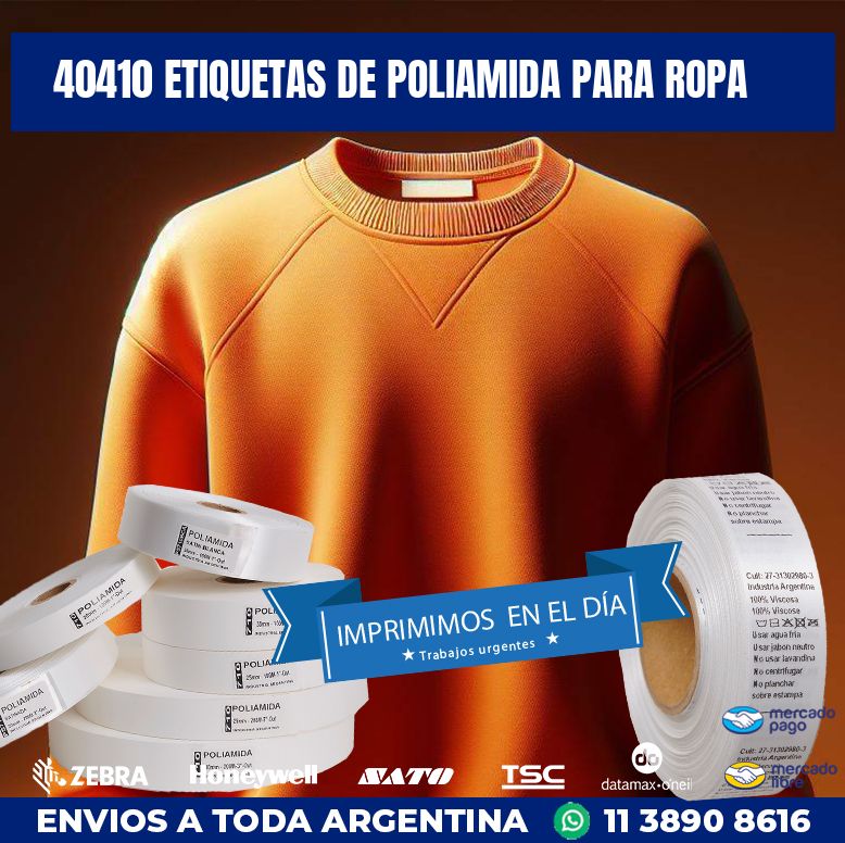 40410 ETIQUETAS DE POLIAMIDA PARA ROPA