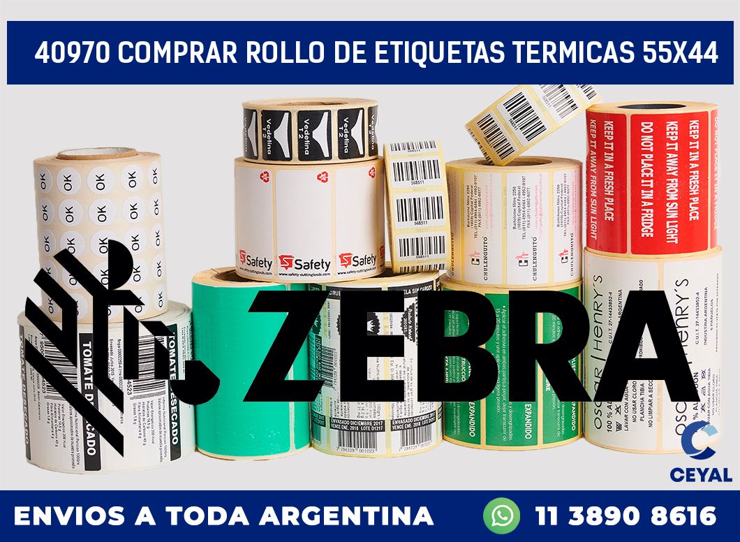 40970 COMPRAR ROLLO DE ETIQUETAS TERMICAS 55X44