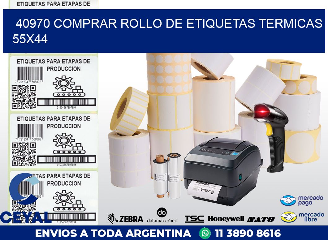 40970 COMPRAR ROLLO DE ETIQUETAS TERMICAS 55X44