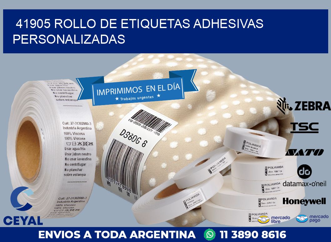 41905 ROLLO DE ETIQUETAS ADHESIVAS PERSONALIZADAS
