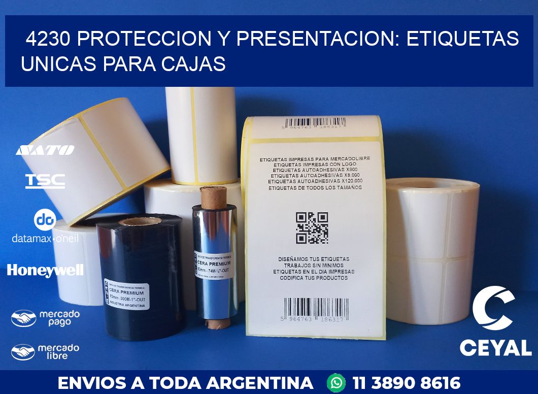 4230 PROTECCION Y PRESENTACION: ETIQUETAS UNICAS PARA CAJAS