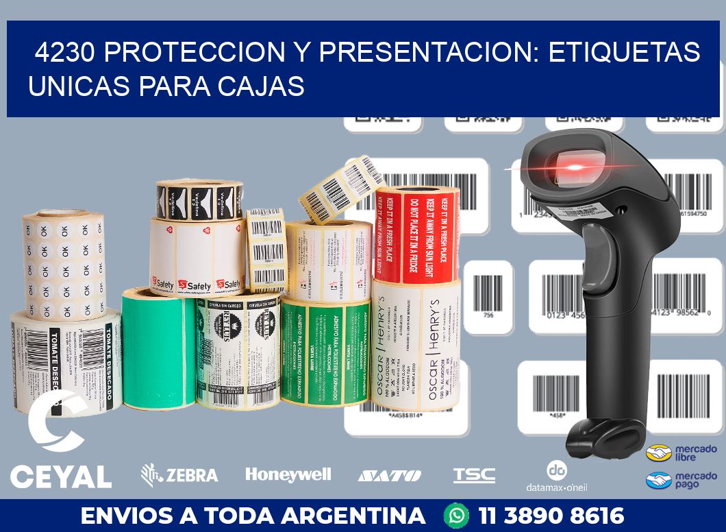 4230 PROTECCION Y PRESENTACION: ETIQUETAS UNICAS PARA CAJAS