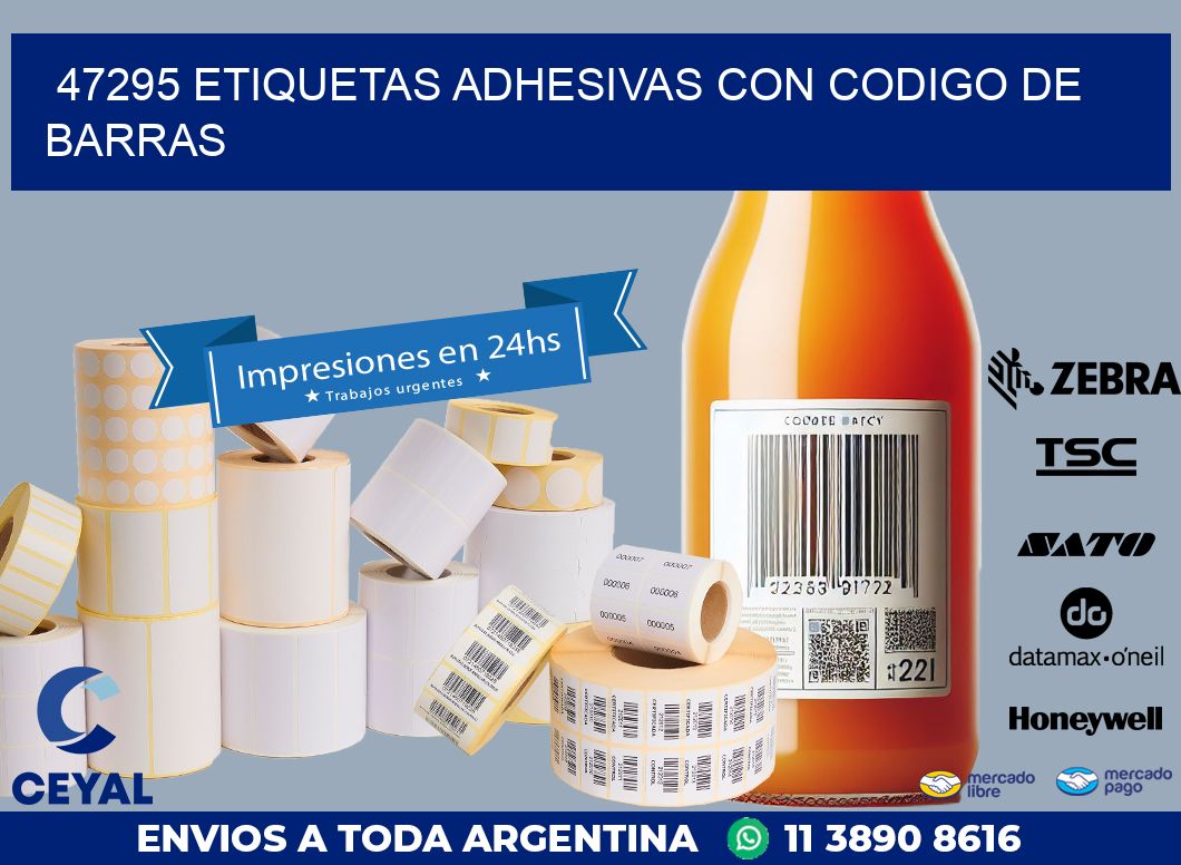 47295 ETIQUETAS ADHESIVAS CON CODIGO DE BARRAS