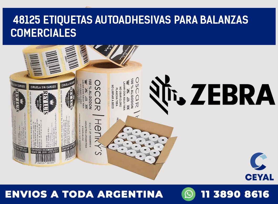 48125 ETIQUETAS AUTOADHESIVAS PARA BALANZAS COMERCIALES