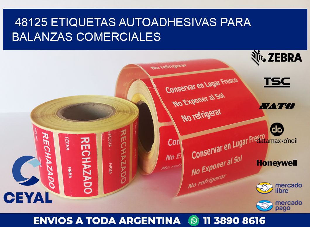 48125 ETIQUETAS AUTOADHESIVAS PARA BALANZAS COMERCIALES