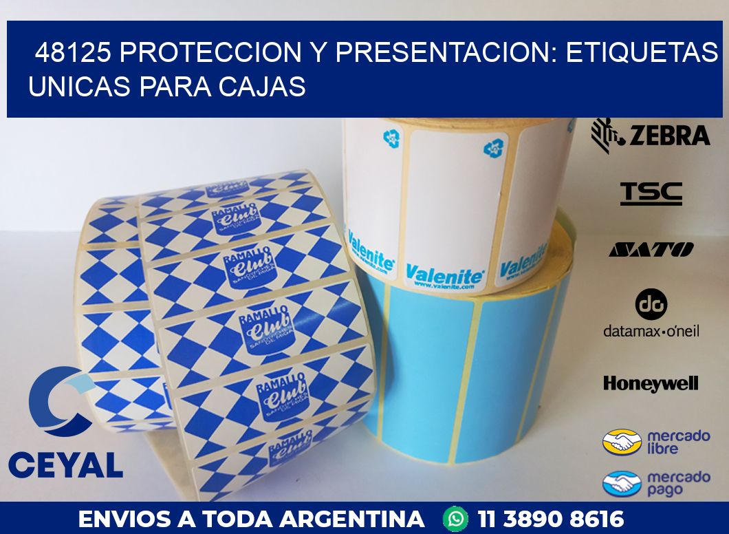 48125 PROTECCION Y PRESENTACION: ETIQUETAS UNICAS PARA CAJAS